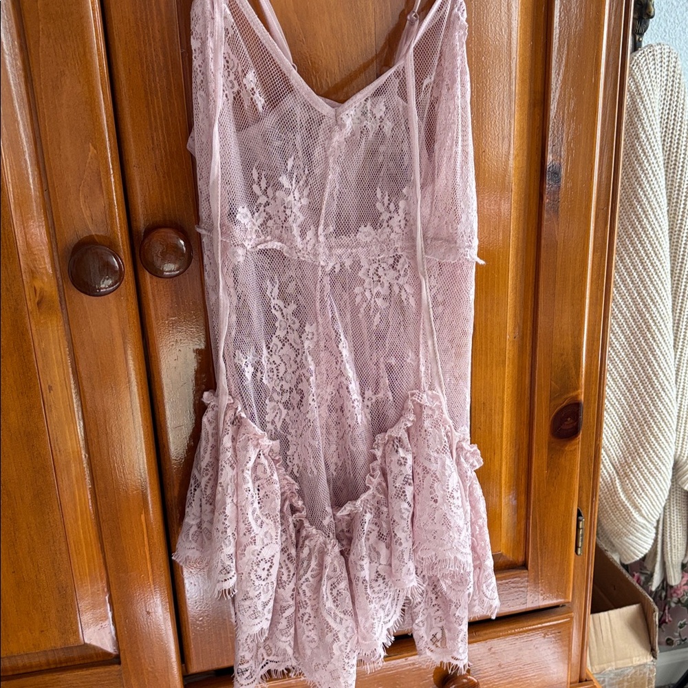 Free People Pink Lace Slip as seen on Bethany Ciotola - Picture 2 of 3